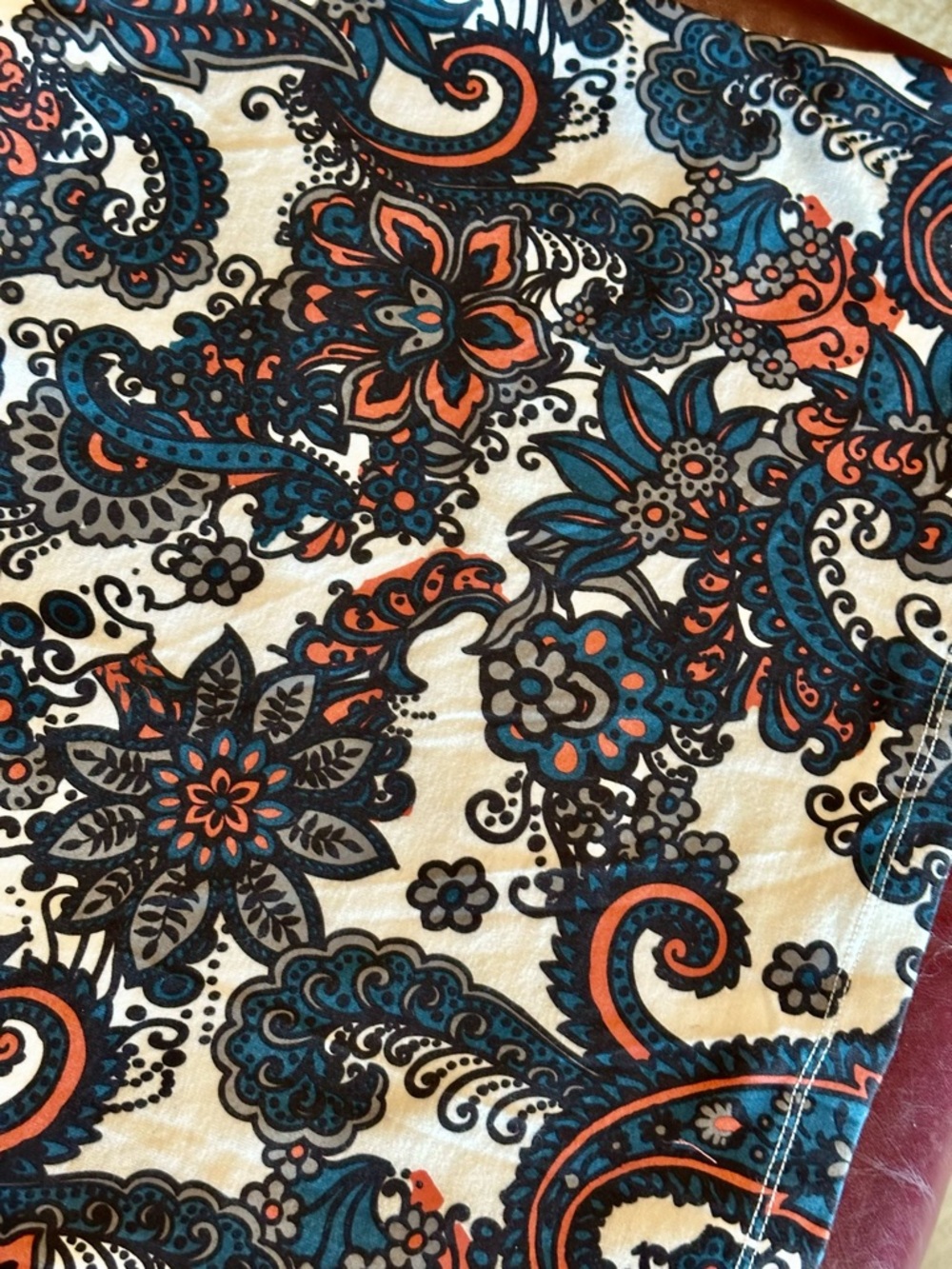 prAna Paisley Print Strappy Back Yoga Tank Top NWOT Blue Coral and Creamy White - Picture 3 of 13